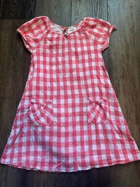 Mini Boden girls cotton plaid dress size 9-10